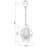 Ceiling Lamp with Beads White Round E14