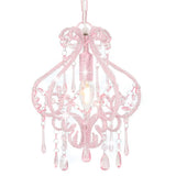 Ceiling Lamp with Beads Pink Round E14