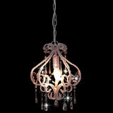 Ceiling Lamp with Beads Pink Round E14 - Front View