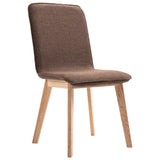 Dining Chairs 4 pcs Brown Fabric - Side View