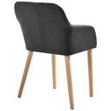 Dining Chairs 2 pcs Dark Grey Fabric and Solid Oak Wood - 45-Degree Angle