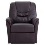 Reclining Chair Brown Faux Leather - Front View