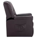 Reclining Chair Brown Faux Leather - Side View