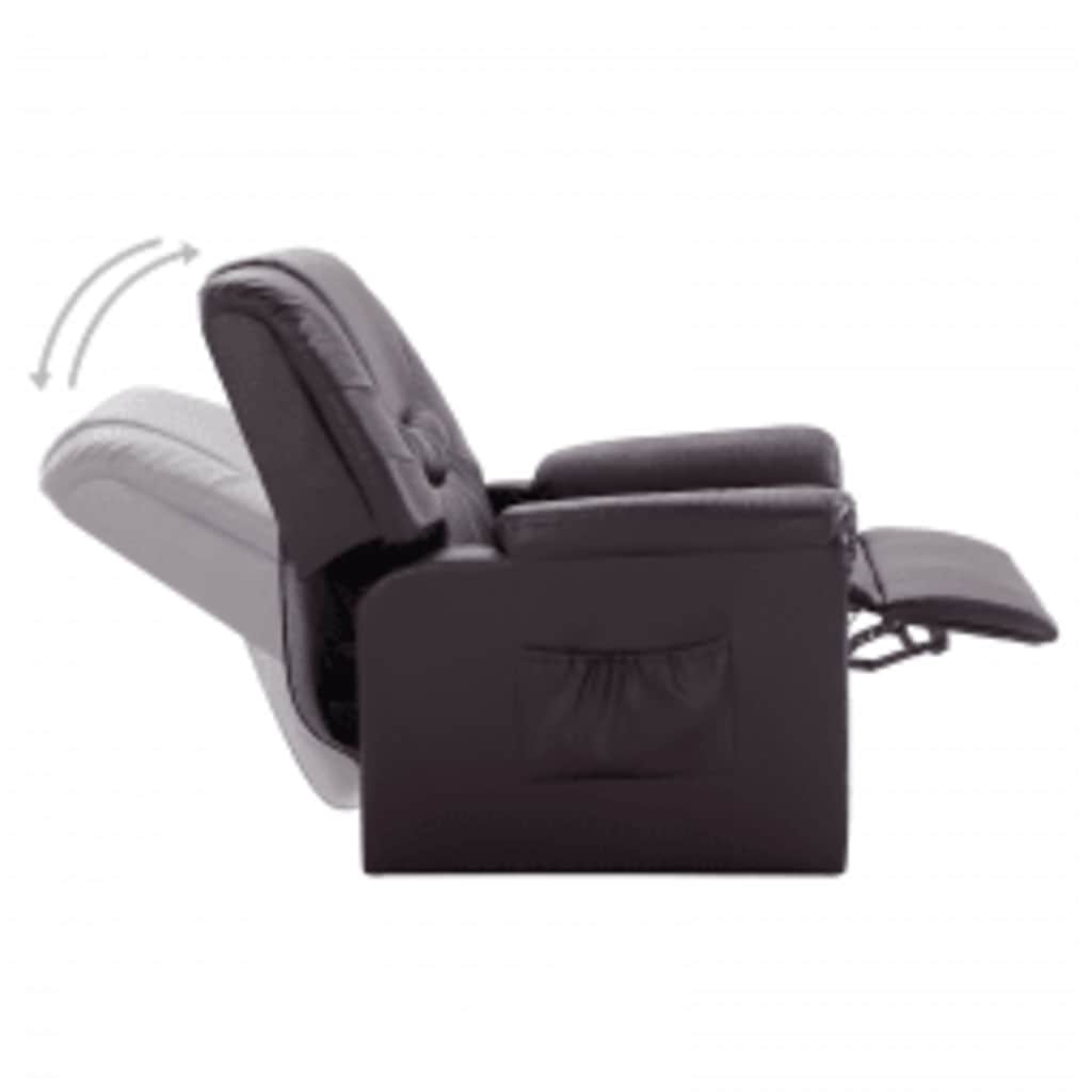 Reclining Chair Brown Faux Leather