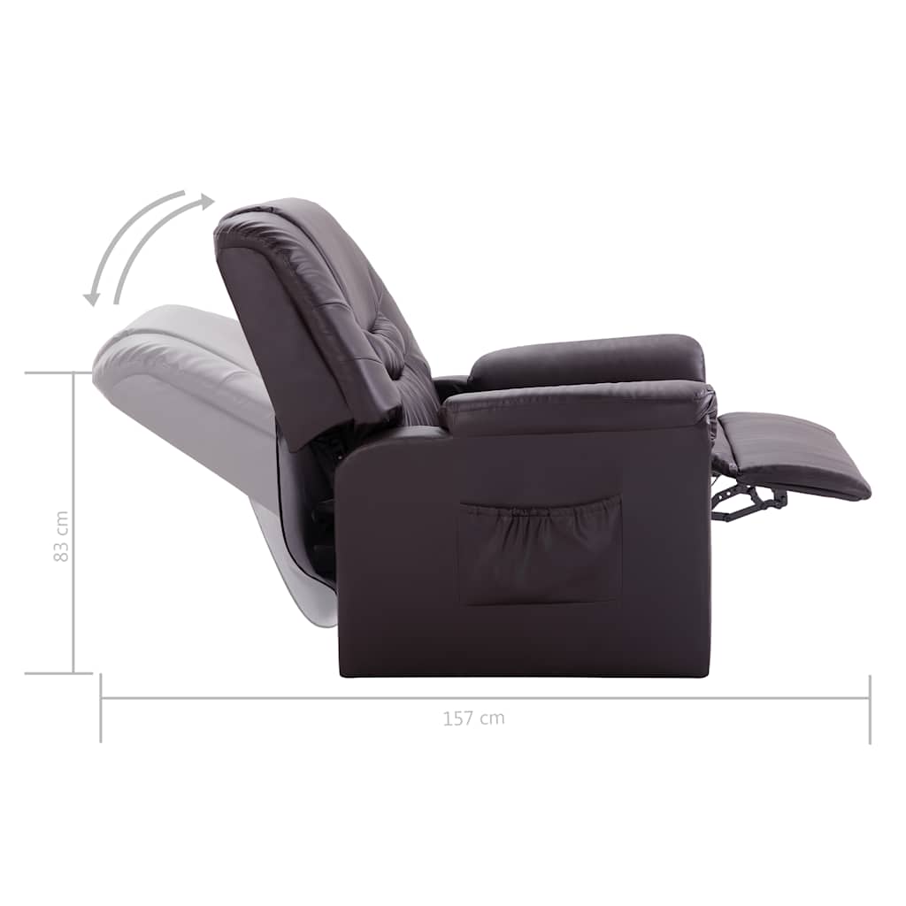 Reclining Chair Brown Faux Leather