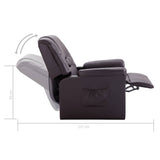 Reclining Chair Brown Faux Leather