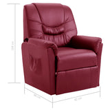 Reclining Chair Wine Red Faux Leather