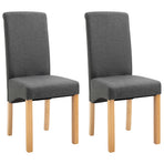 Dining Chairs 2 pcs Grey Fabric