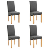 Dining Chairs 4 pcs Grey Fabric - Front View