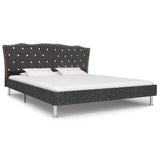 Bed Frame without Mattress Dark Grey Fabric 137x187 cm Double