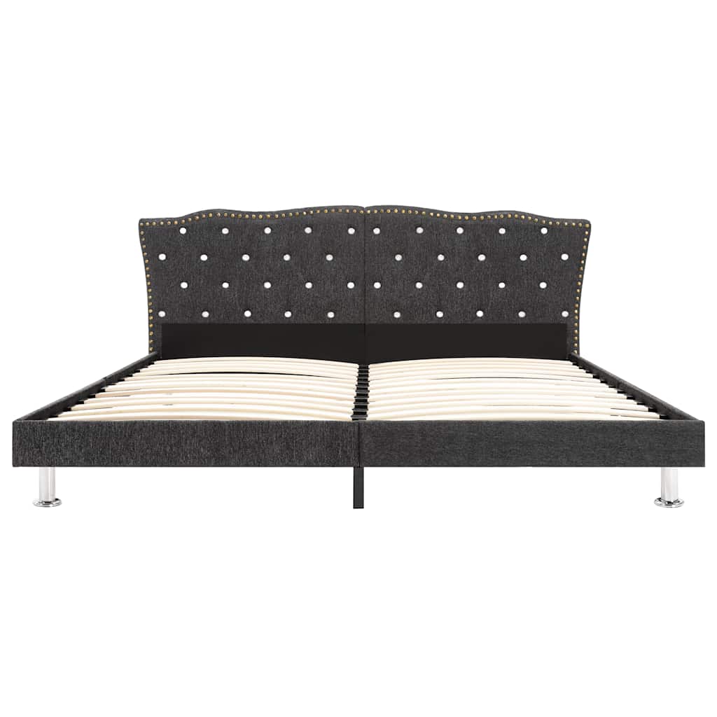 Bed Frame without Mattress Dark Grey Fabric 137x187 cm Double