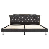 Bed Frame without Mattress Dark Grey Fabric 137x187 cm Double