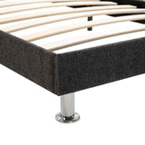 Bed Frame without Mattress Dark Grey Fabric 137x187 cm Double - Rear View