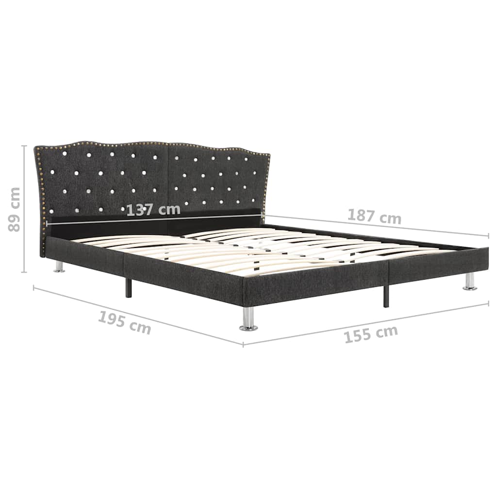 Bed Frame without Mattress Dark Grey Fabric 137x187 cm Double