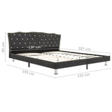 Bed Frame without Mattress Dark Grey Fabric 137x187 cm Double