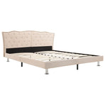 Bed Frame without Mattress Linen Fabric 137x187 cm Double