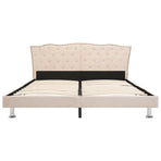 Bed Frame without Mattress Linen Fabric 137x187 cm Double