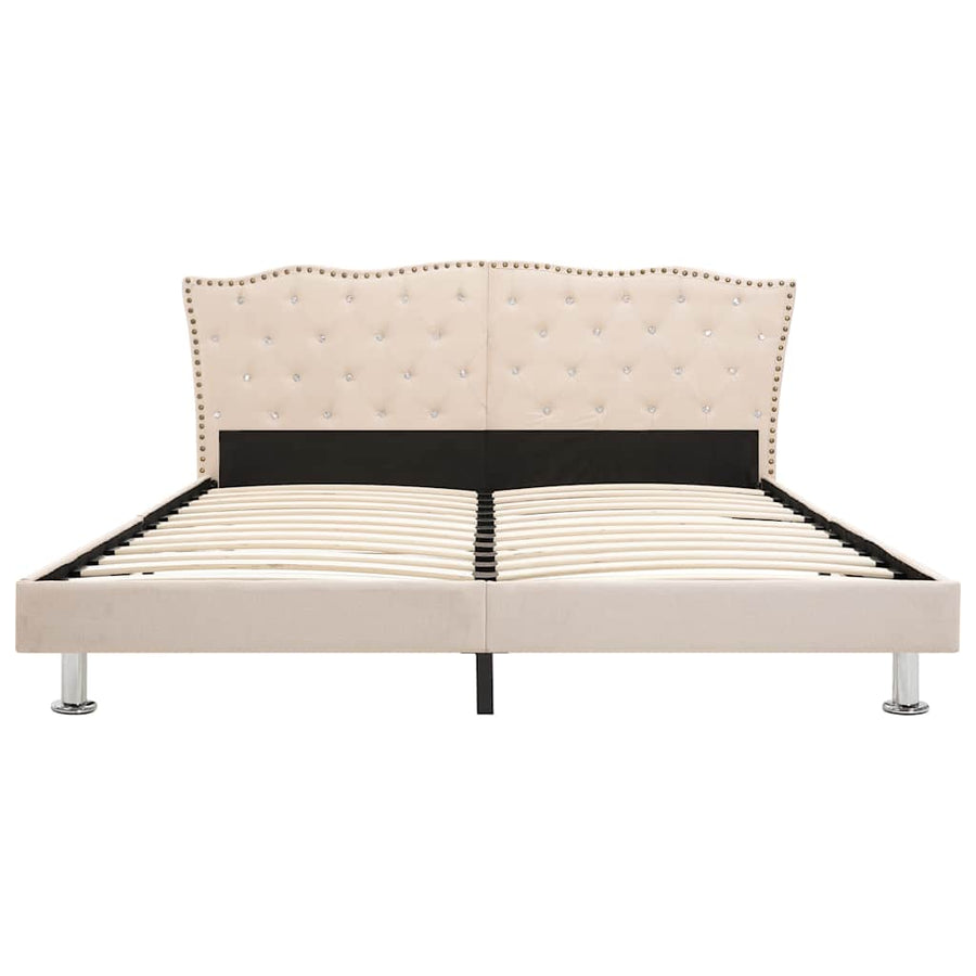 Bed Frame without Mattress Linen Fabric 137x187 cm Double