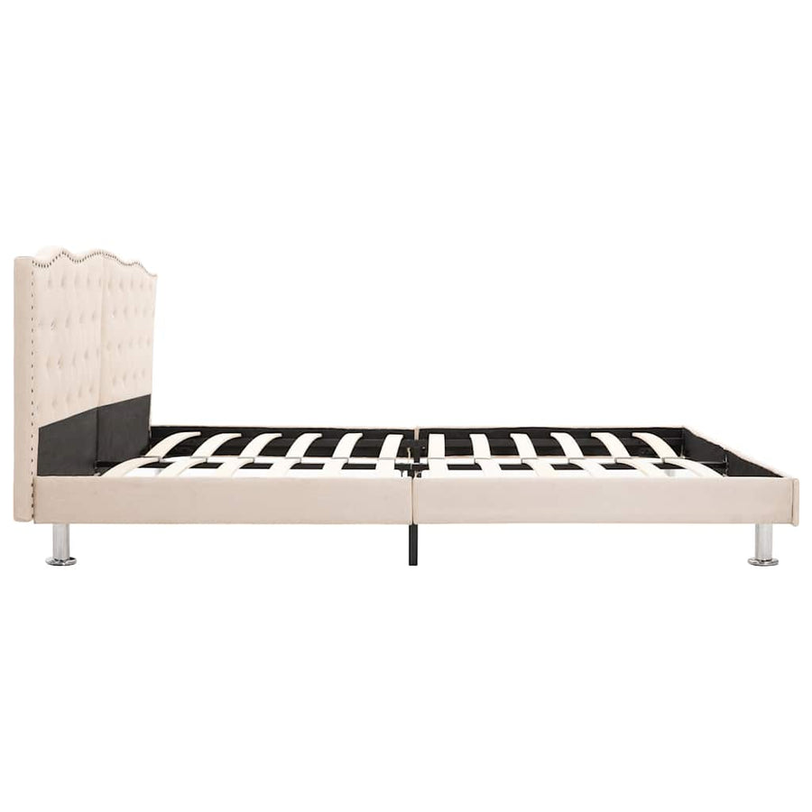 Bed Frame without Mattress Linen Fabric 137x187 cm Double