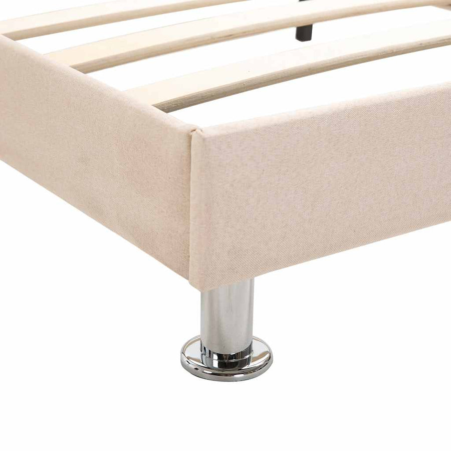 Bed Frame without Mattress Linen Fabric 137x187 cm Double