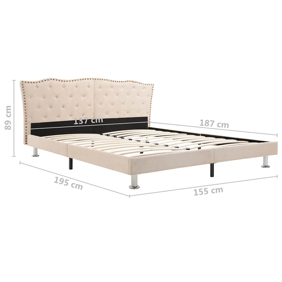 Bed Frame without Mattress Linen Fabric 137x187 cm Double