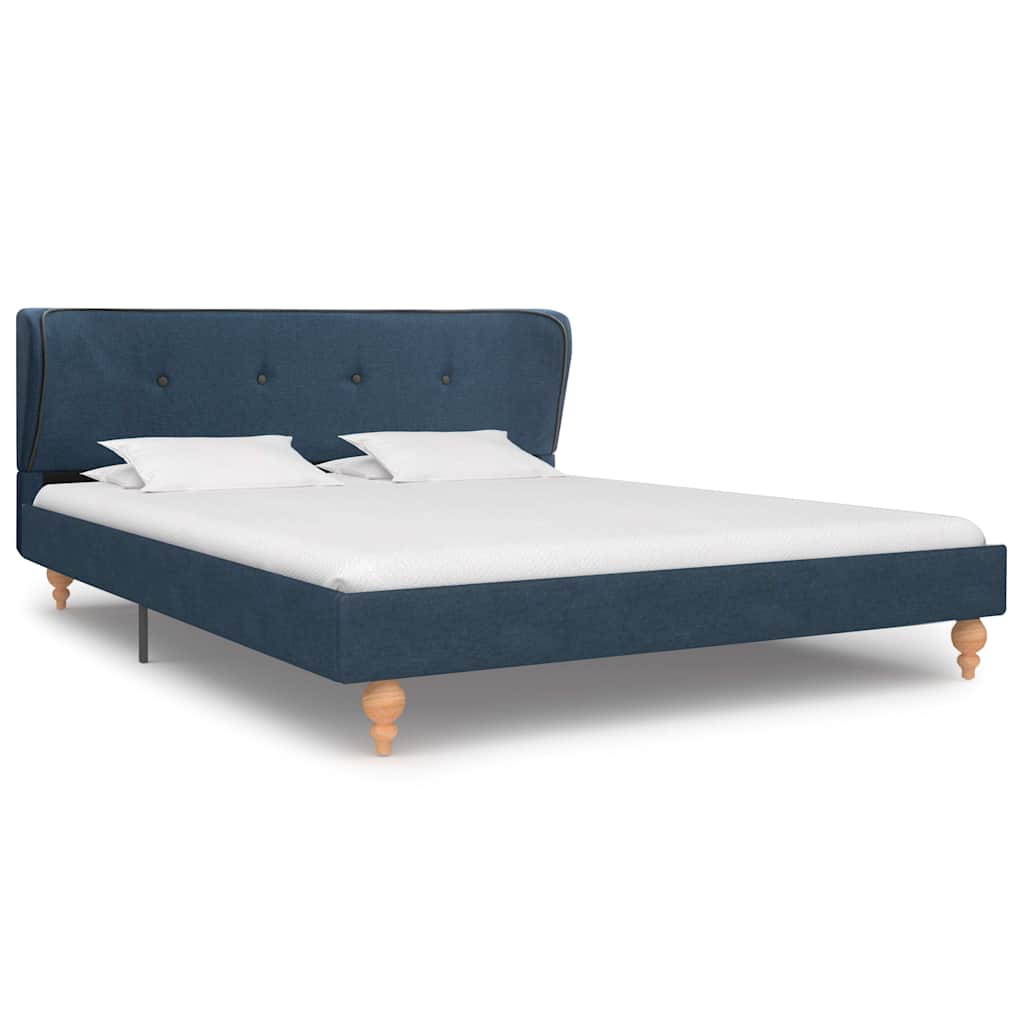 Bed Frame without Mattress Blue Fabric 137x187 cm Double