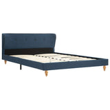 Bed Frame without Mattress Blue Fabric 137x187 cm Double