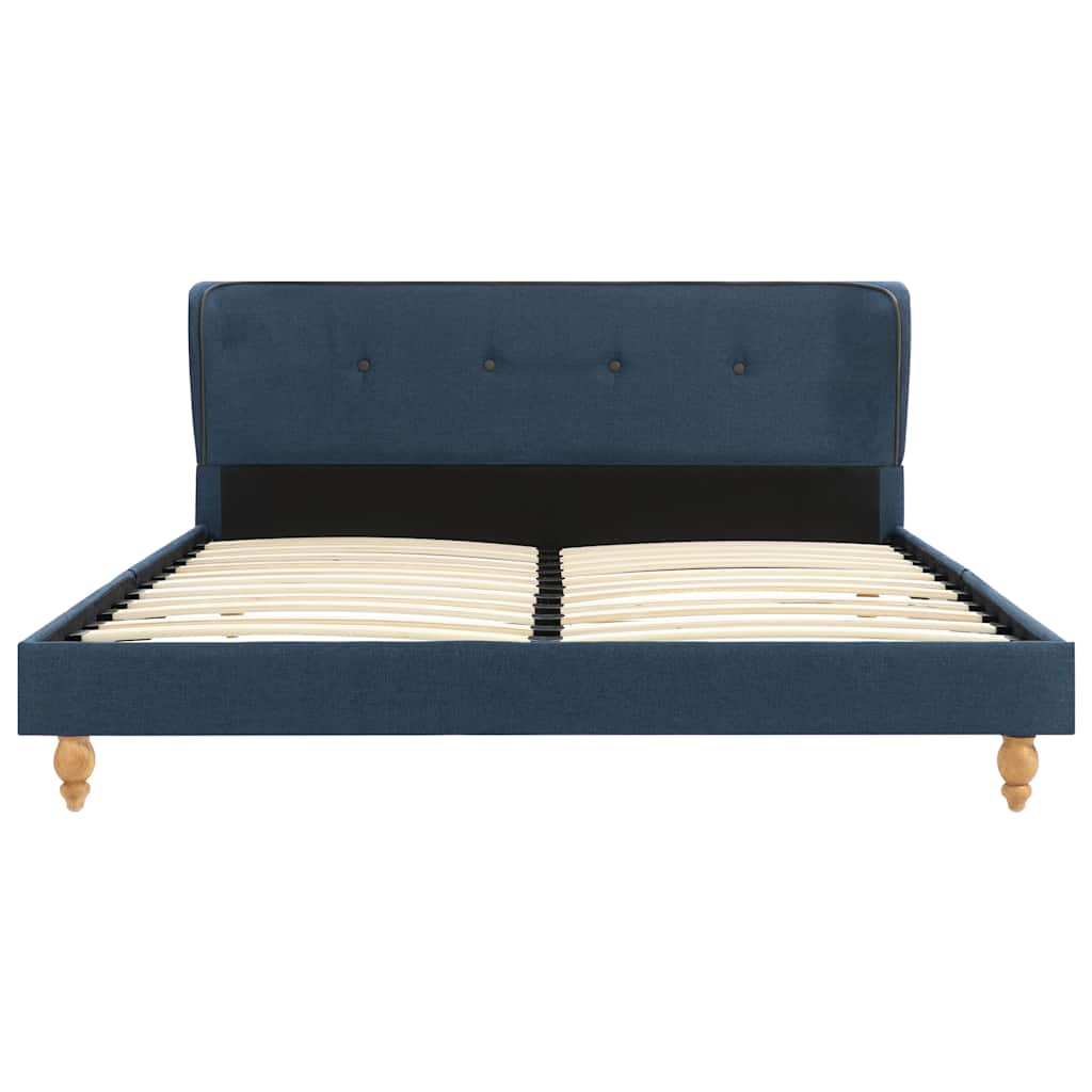 Bed Frame without Mattress Blue Fabric 137x187 cm Double