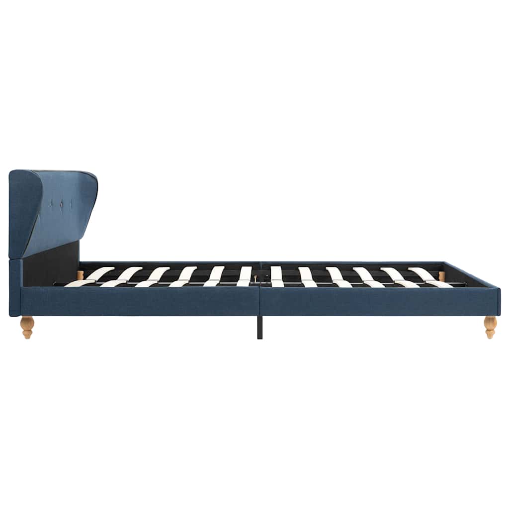 Bed Frame without Mattress Blue Fabric 137x187 cm Double