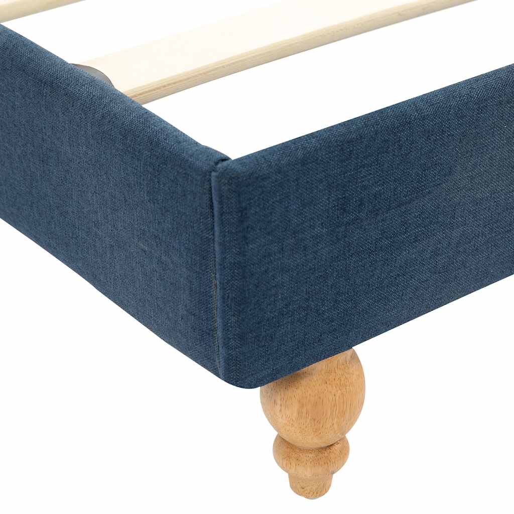 Bed Frame without Mattress Blue Fabric 137x187 cm Double