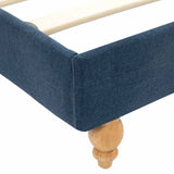 Bed Frame without Mattress Blue Fabric 137x187 cm Double