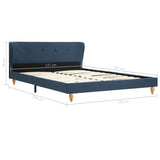 Bed Frame without Mattress Blue Fabric 137x187 cm Double
