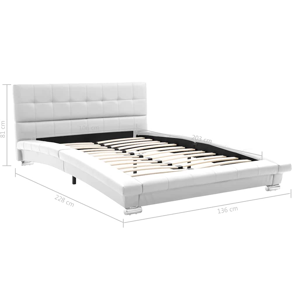 Bed Frame without Mattress White 106x203 cm King Single