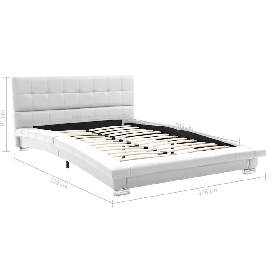 Bed Frame without Mattress White 106x203 cm King Single