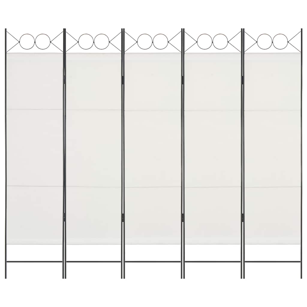 5-Panel Room Divider White 200x180 cm