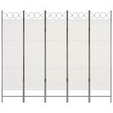 5-Panel Room Divider White 200x180 cm