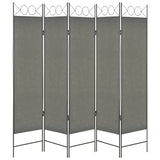 5-Panel Room Divider Anthracite 200x180 cm - Front View