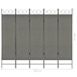 5-Panel Room Divider Anthracite 200x180 cm