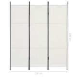 3-Panel Room Divider White 150x180 cm
