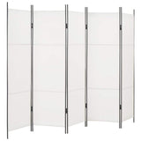 5-Panel Room Divider White 250x180 cm