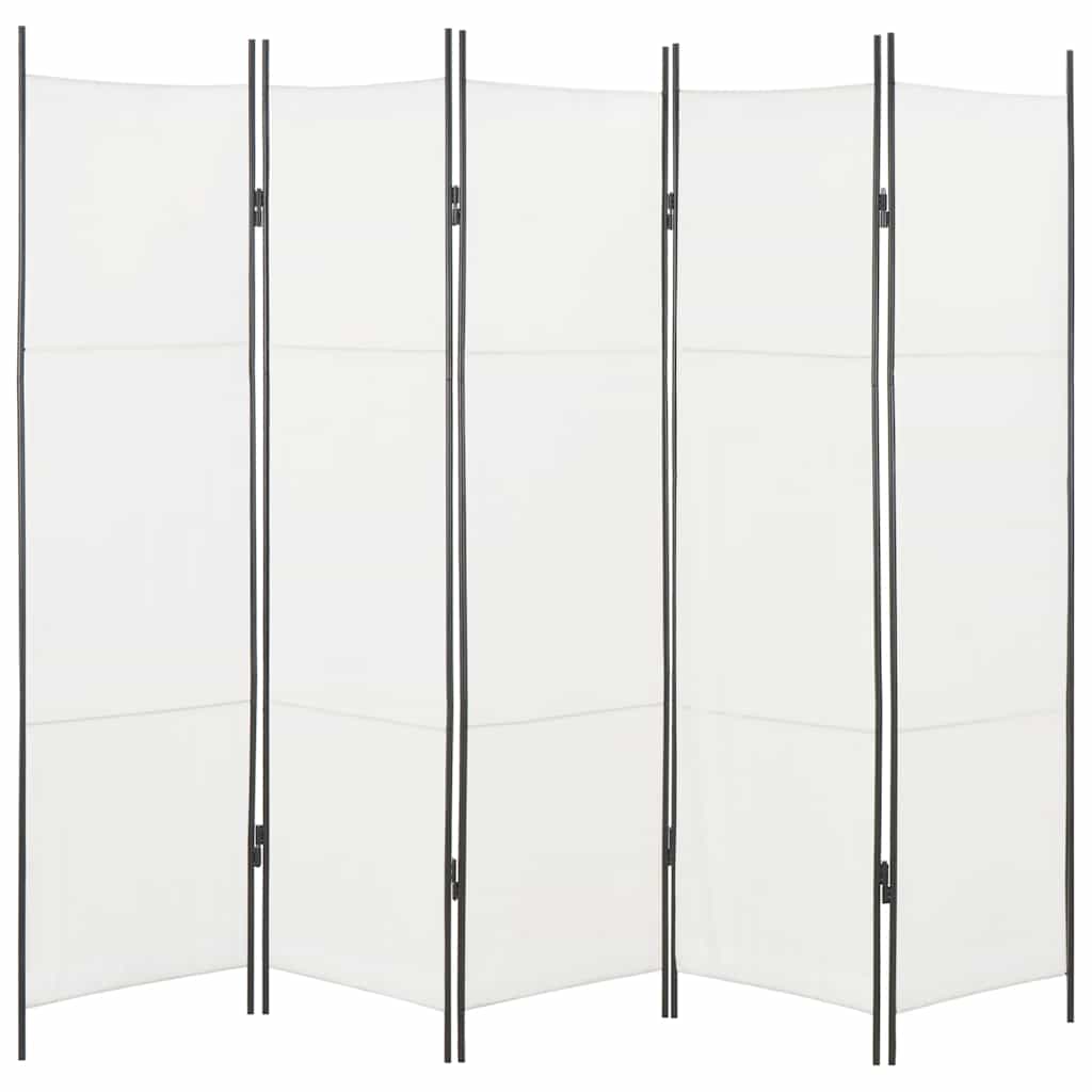 5-Panel Room Divider White 250x180 cm
