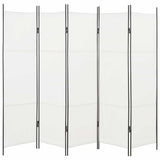 5-Panel Room Divider White 250x180 cm