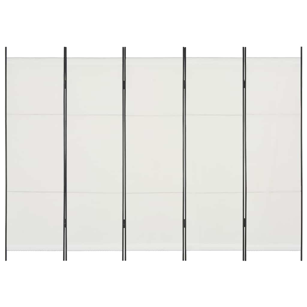 5-Panel Room Divider White 250x180 cm