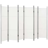 6-Panel Room Divider White 300x180 cm