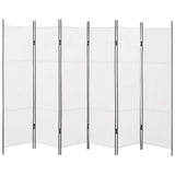 6-Panel Room Divider White 300x180 cm - Front View