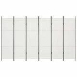 6-Panel Room Divider White 300x180 cm - Side View