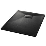 Shower Base Tray SMC Black 90x70 cm - Front View