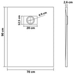 Shower Base Tray SMC Black 90x70 cm
