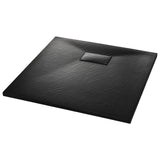 Shower Base Tray SMC Black 90x90 cm - Front View
