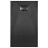 Shower Base Tray SMC Black 120x70 cm - Top-Down View